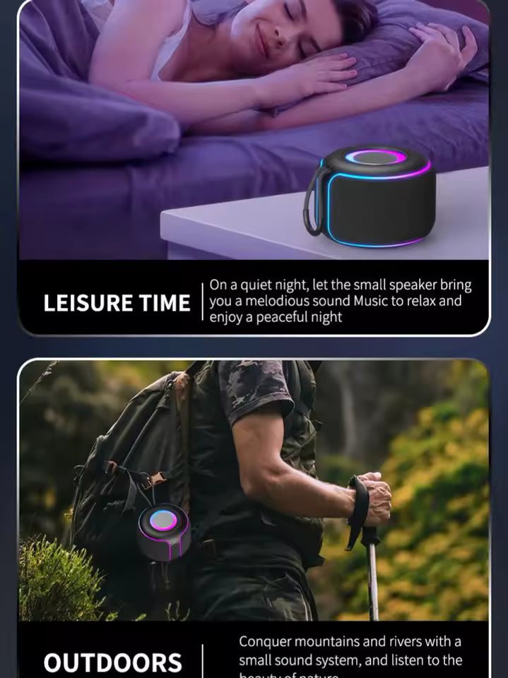 Altavoz Bluetooth Portátil Sooyn con Iluminación Rítmica y Sonido Potente