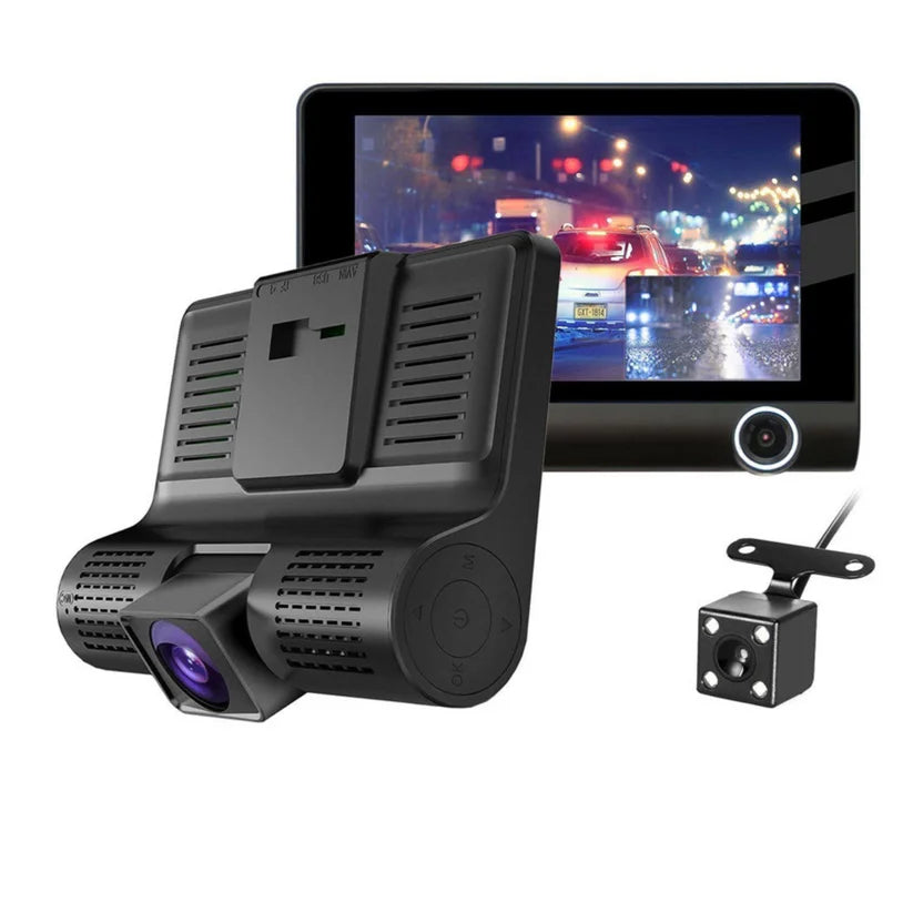 Video Camara DVR para Carro 3 Lentes Frontal y Reversa Interno Genérico